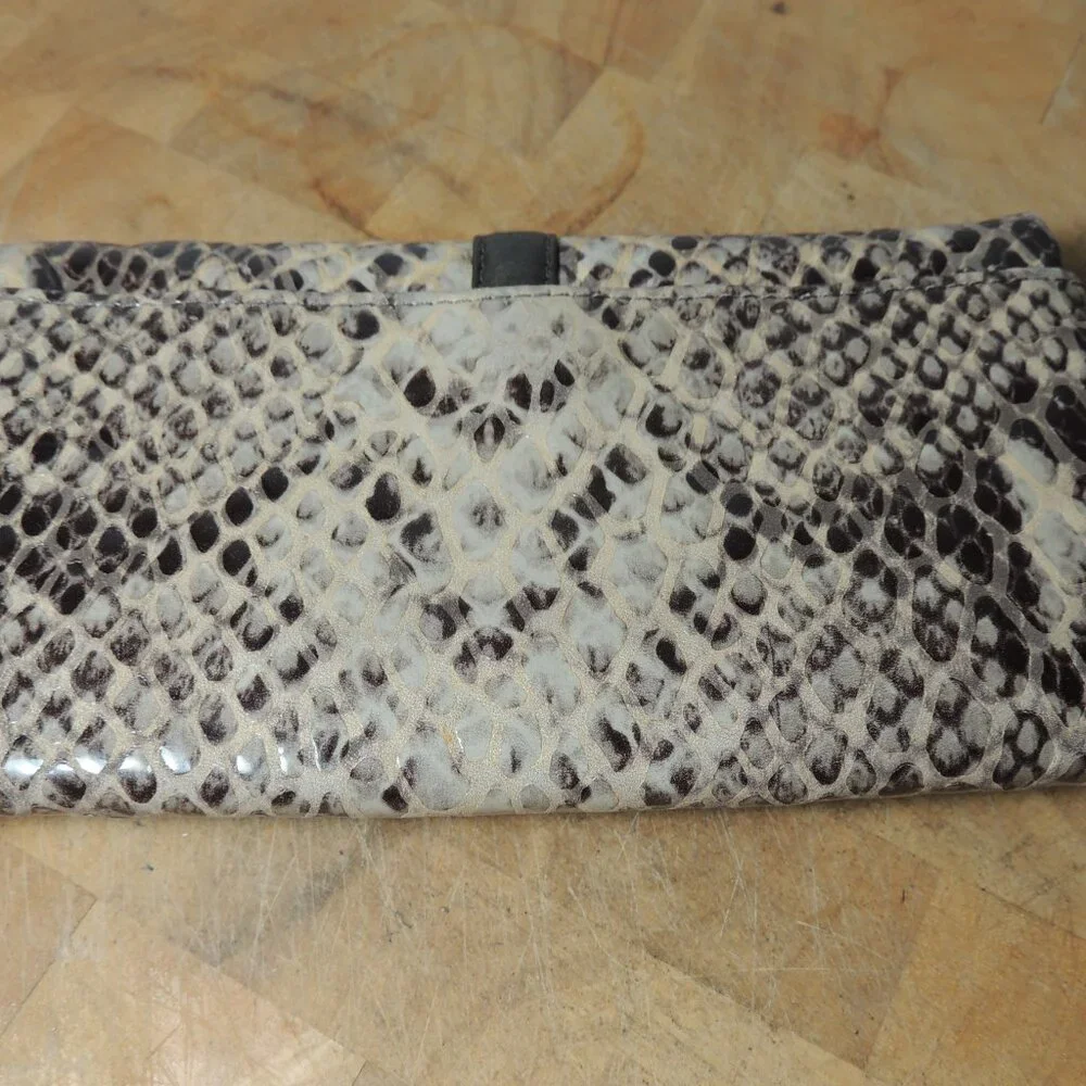 Vintage Brighton Nolita Snakeskin Wallet Clutch Tri-Fold - Picture 3 of 5